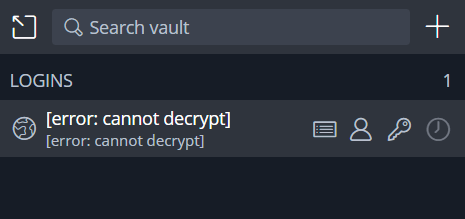 BitWarden error: cannot decrypt