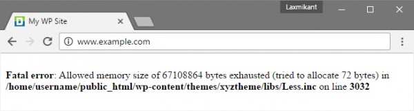 Fatal error: Allowed memory size of 67108864 bytes exhausted
