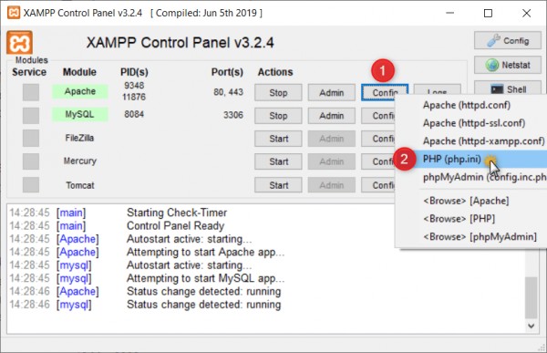 xampp php ini path