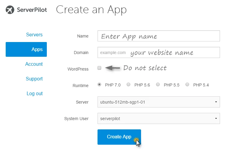 How to Install OpenCart on DigitalOcean with Ubuntu 3 create-an-app-serverpilot